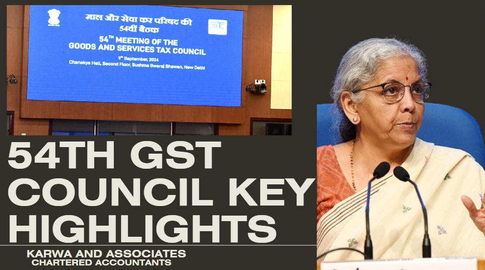 Summary of Major Decisions of 54th GST Council Meeting