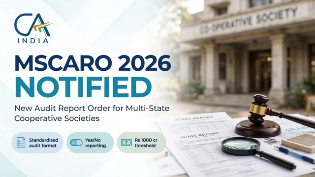 MSCARO 2026 notified: new audit report order for multi-state cooperative societies